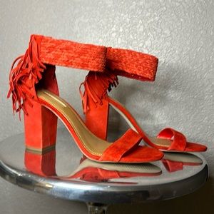 New BCBG Candy Red with ankle fringe